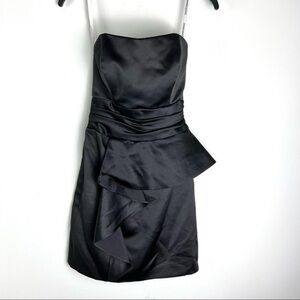 David's Bridal Strapless Dress Womens Short Charmeuse with Ruched Waist size 2